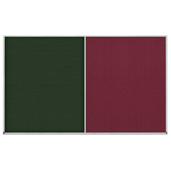 United Visual Products Double Door Radius Corkboard, 42"x32", Hea, UV70125RC-SATIN-COBACC UV70125RC-SATIN-COBACC - main